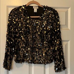 Black and Gold Sequin Blazer